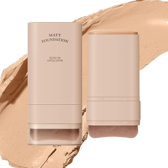 Foundation Stick, Korea Flawless Eraser Foundation Stick, Hydrating Lightweight Foundations Sticks with Brush, Multi-use Foundations Sticks with Built-In Brush (#02)