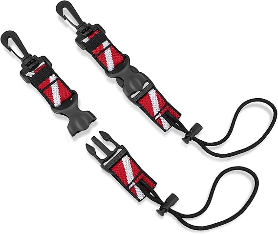 2-Pack Scuba Lanyard Clips with Quick Release Buckle