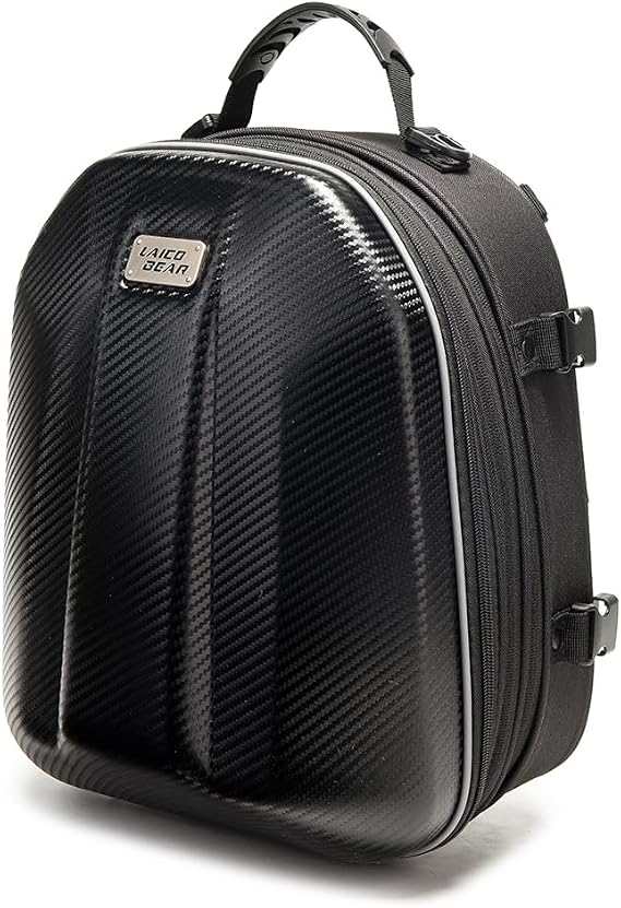 Motorcycle Backpack Dual Use Hardshell Tail Bag Waterproof Motorbike Seat Luggage Helmet Bags with Expandable Storage 12L-25L Dirt Bike Cruiser Scooter Accessories