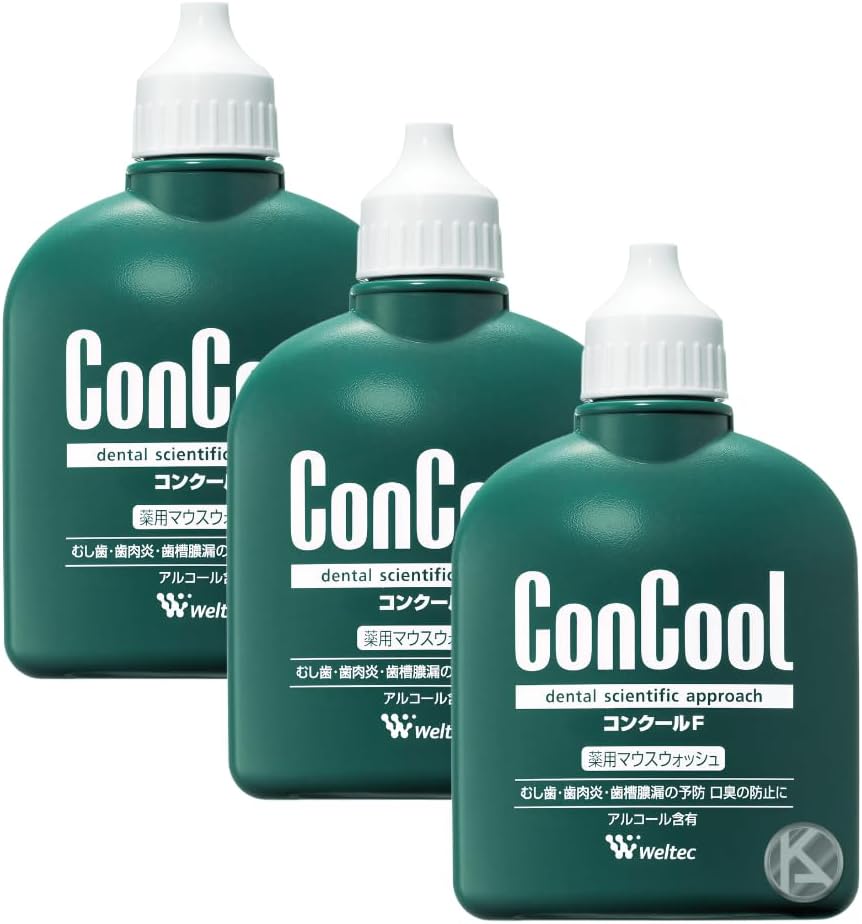 3 Pieces Concourt F 3.4 fl oz 100 ml, Medicated Mouth Wash, Hypoallergenic, Mouth Wash, Bad Breath Care, Periodontal Disease Prevention, Oral Care, KAJKKH-STORE Original Logo Product