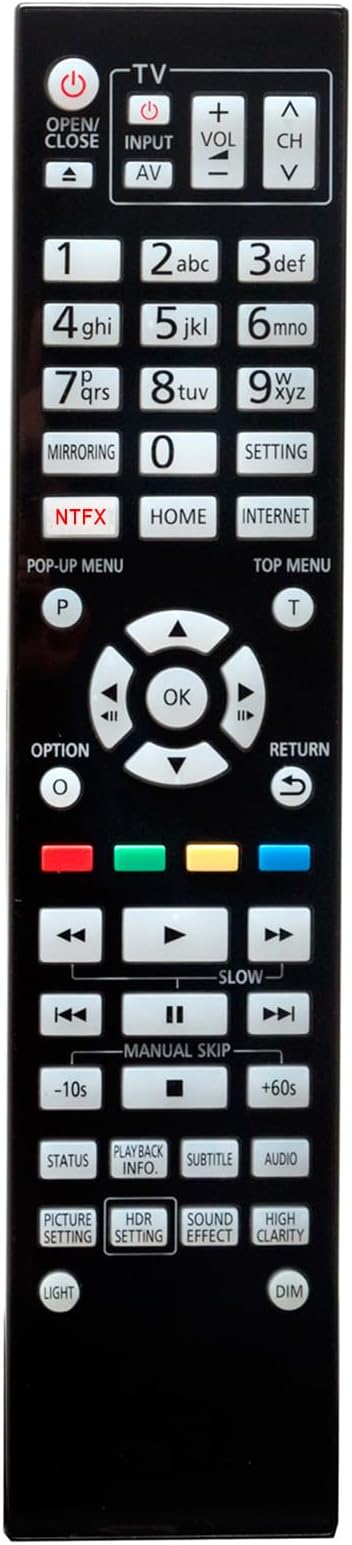N2QAYA000172 Replace Remote Control Compatible with Panasonic Blu-ray Disc