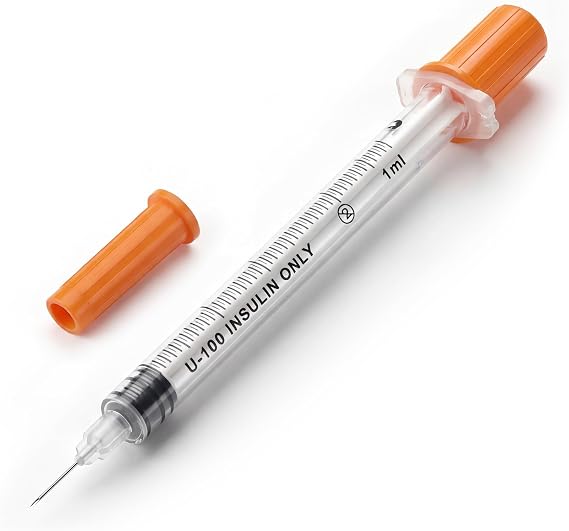 Disposable Insulin Syringe with Needle, 30G 1cc 5/16-Inch (8mm) | Diabetic Syringes with Needle, Latex-Free for Diabetic Home, Travel, or Regular Use,1cc 5/16-Inch, 1 Pack