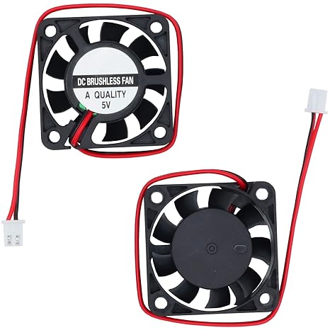 2Pcs 40mm Fan 5V,3D Printer Micro 5 Volt Fans 4010, Mini Brushless Cooling Fan 40mm x 10mm 2PIN, 5000 RPM,for DIY Cooling Ventilation (5V, 0.15A)
