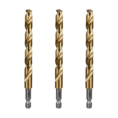 SALI Cobalt Drill Bit Set,3 Pack 38 Inch High Speed Steel Hex Shank Jobber Drill Bits, for Hardwood, Aluminum,Metal,Copper,Alloyed Steel
