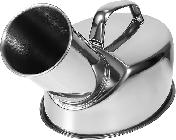 DOITOOL Portable Stainless Steel Urinary Pot for Men - Spill Proof Male Urinal for Travel Camping and Elderly Care