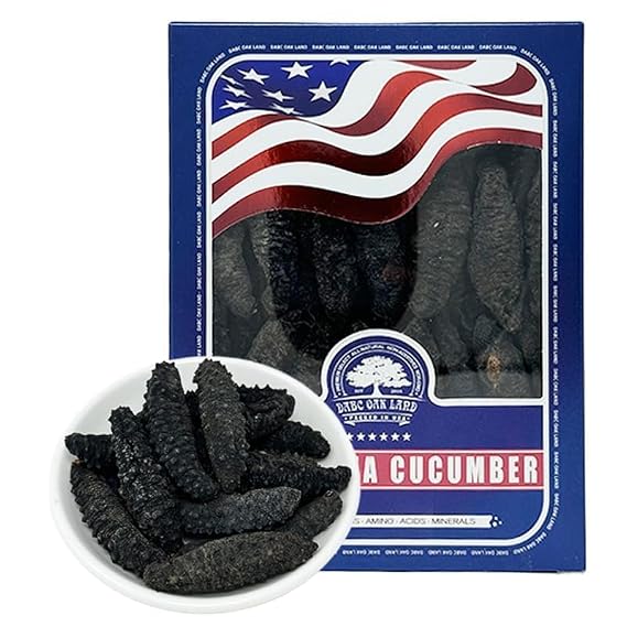 Sea Cucumber Wild Caught,Sun Dried Atlantic Black Pin Supplement All Natural Nutritious,Small 8oz/box