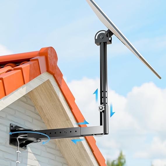 NiHome Starlink Mount for Gen 3/4/4X, 3-Way Adjustable Roof Wall Mount Kit | Includes Pipe Adapter & Screws for Concrete and Wood Walls, Telescoping Poles for Precise Satellite Antenna Alignment
