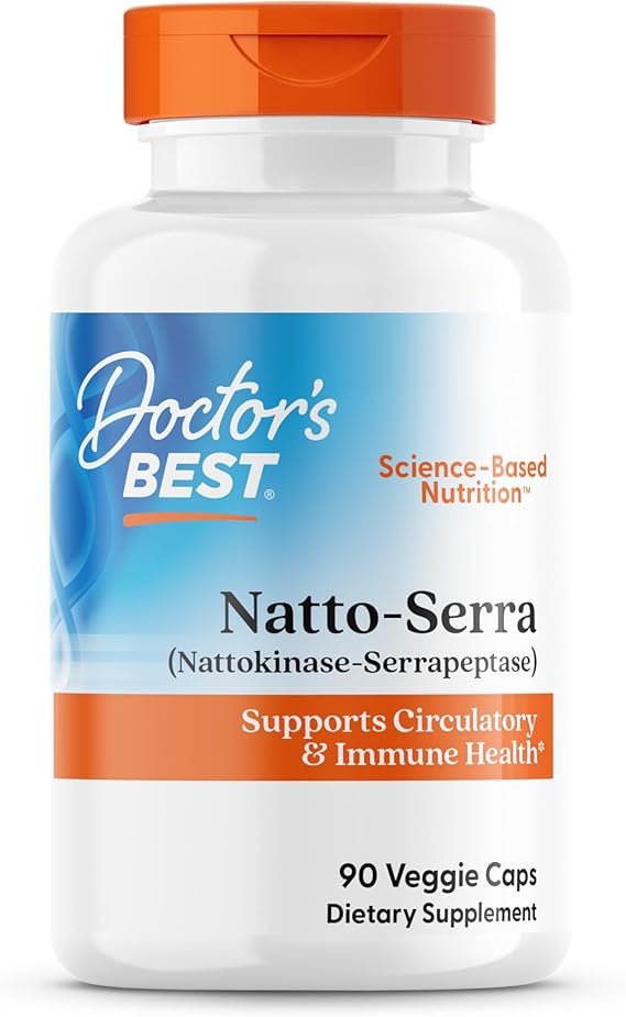 Doctor's Best Natto Serra, for Men & Women, Non GMO, Vegan, 90 Veg Capsules