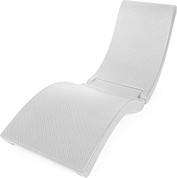 Pool Mate Luxury Swimming Pool Patio Chaise Lounge Chair, Snow White