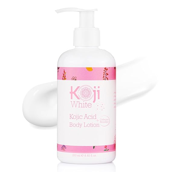 Koji White Kojic Acid & Collagen Body Lotion - Hydrated & Radiant Skin with Arbutin, Deep Moisturizing, Nourishing Care for Smooth & Healthy-Looking Skin Vegan, 8.45 Fl Oz (1 Bottles)