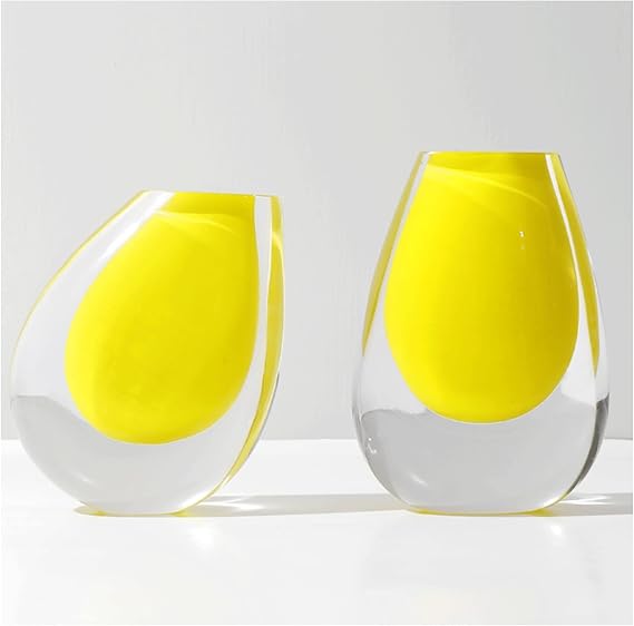 Modern Glass Flower Decorative for Home Decor,Creative for Living Room Decor,Unique for Centerpieces Office Table for Roses Tulips Violets Artificial Flowers