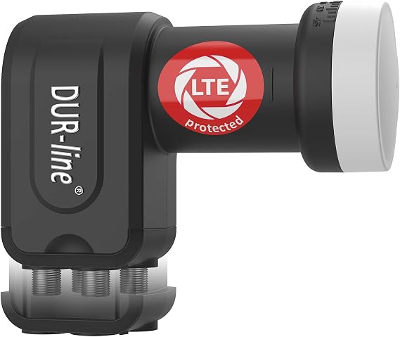 DUR-line + Ultra Quattro LNB – Only for Multiswitch Black – with LTE Filter [ Test Very Good *] Digital with Weather Protection Full HD 4K Premium Quality