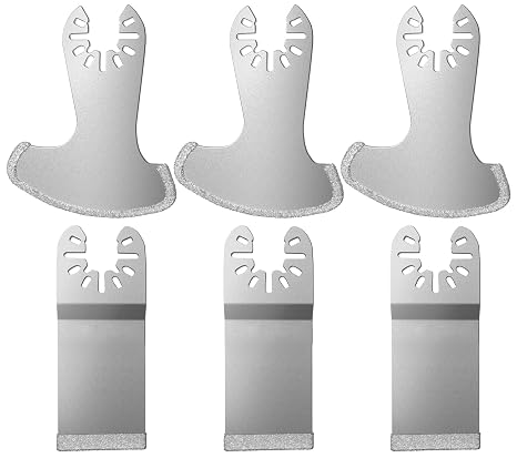 LEILUO 6Pcs Diamond Multi Tool Grout Removal Blade, Multitool Blades | Diamond Grit Edge, Tile Grout Removal Tools, Oscillating Tool Blades, Compatible with DeWalt, Makita, Milwaukee & More