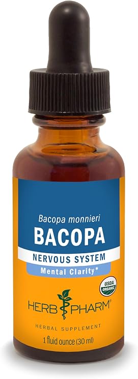 Herb Pharm Certified Organic Bacopa Liquid Extract for Brain Support - 1 Ounce (DBAC01)