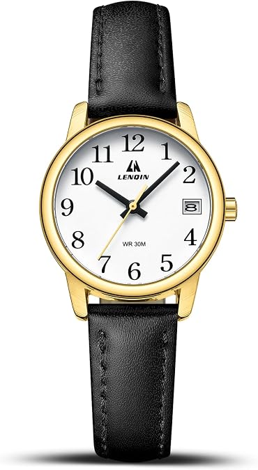 LN LENQIN Womens Watch Analog Quartz Waterproof Ladies Watches for Women | Easy Read Women's Wrist Watches with Leather Strap Luminous Dial