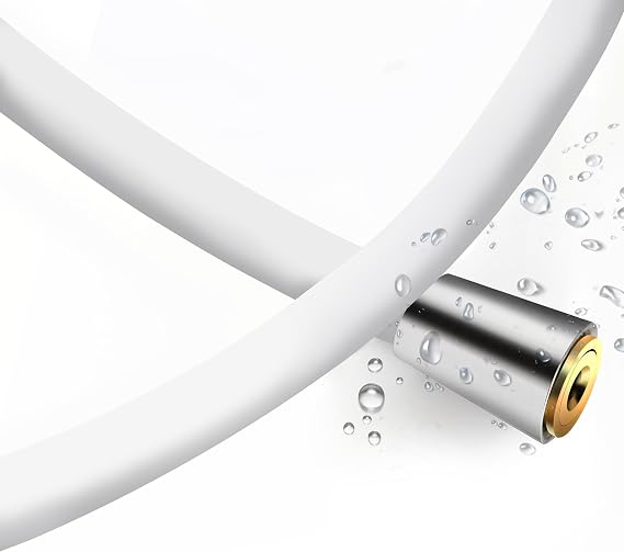 YOO.MEE Silicone Shower Hose, 59-inch, Anti-twist, White