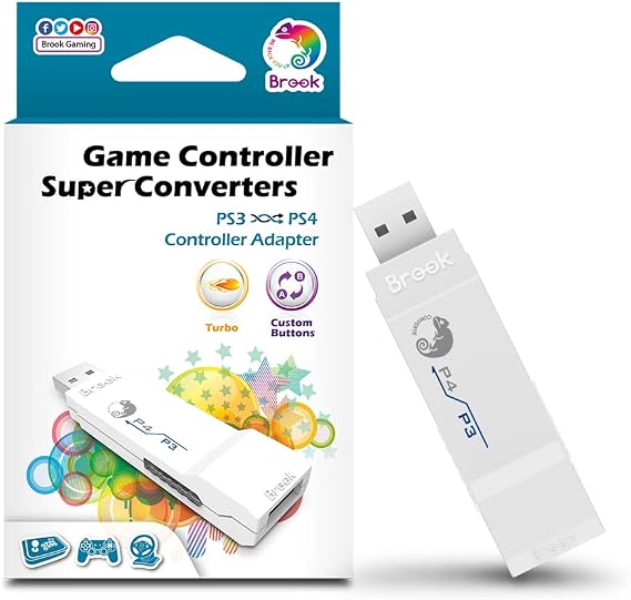 Brook Super Converter - PS3 to PS4, Support PS3 and PS5(Wired) Controllers on PS4 Console, Gaming Controller Adapter
