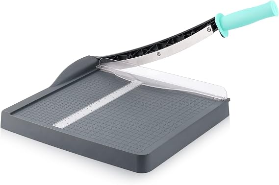 Guillotine Paper Cutter A4, 12 Inch Heavy Duty Metal Paper Trimmer, 12 Sheet Capacity Cutting Machine with Safety Guard & Blade Lock, Ideal for Craft Paper, Photos and Cards