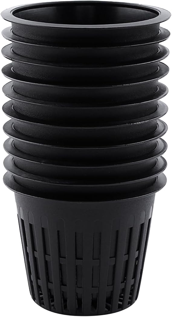 10pcs Hydroponic Planting Net Pot, Planting Heavy Duty Mesh Pot Basket | Hydroponic Plant Grow Clone Gardening (Black)
