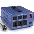 8000W Voltage Converter Auto Transformer,110120220240V Heavy Duty Step UpDown Power Converter Transformer with 3 US Outlets,3 Universal Outlets, LCD Display,Resettable Circuit Breaker Protection