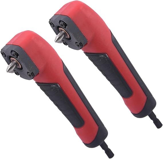 2Pcs Right Angle Drill Bit Corner Adapter, Right Angle Impact Driver for 18V Electric Screwdriver Repair 90 Degree Corner Device ABS Handle Electric Screwdriver Socket Holder Drill Attachment