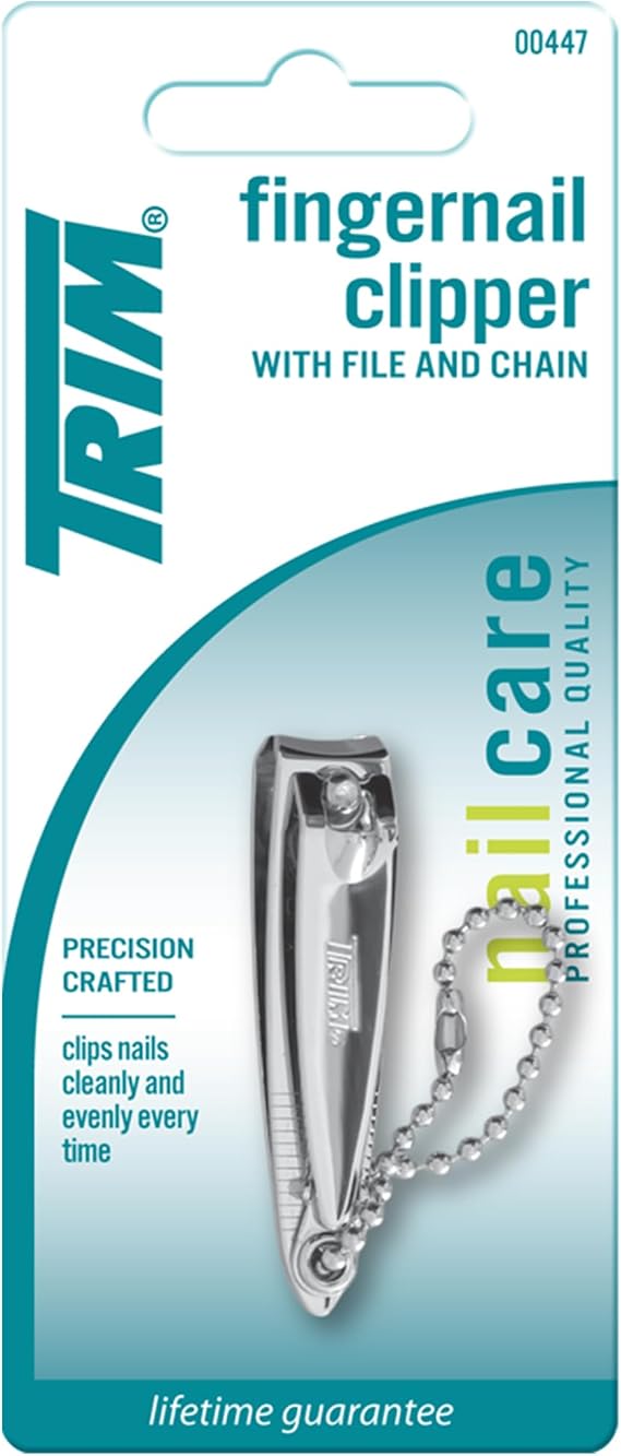 Trim Nail Care Professional Quality Precision Crafted Finger Nail Clipper File, Stainless Steel, Long Lasting Performance, Shaping & Smoothing, Groom Essential, Even Cutting, On The Go, 1 Count