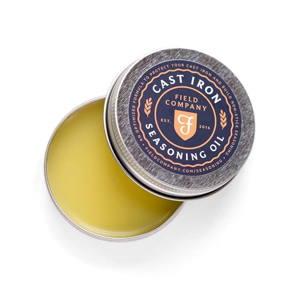 Cast Iron Seasoning Oil Organic Grapeseed, Sunflower & Beeswax Blend for Conditioning & Restoring Cookware by Field Company