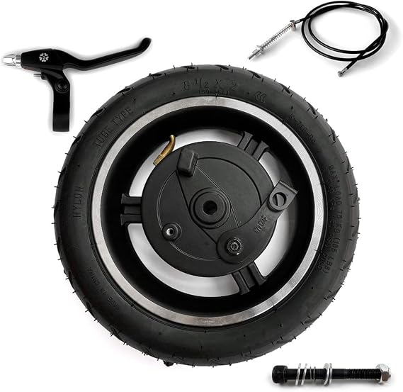8.5 Inch Drum Brake Wheel for Electric Scooter 8 1/2 x 2 Inflated Wheel with Drum Brake and Axle Brake Cable