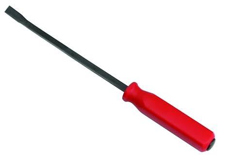 Groz 18" Handled Pry Bar, 7/16" Square Section Steel Hardened to 38-43 HRC, Through-Blade Metal Striking Cap, Black Oxide Finish, LDPE/EVA Composite Handle (33122)