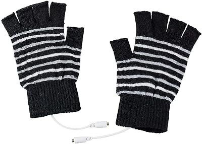 USB Heated Winter Gloves Electric Heating Gloves Mitten Knitted Fingerless Design for Men Women Boys Girls