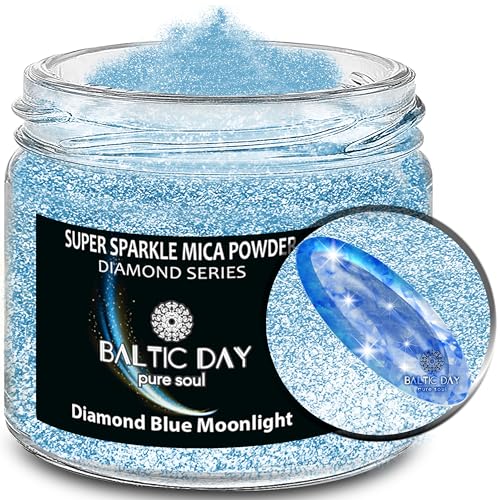 BALTIC DAY - Sparkle Mica Powder [ Diamond Blue Moonlight ] - Blue Glitter Mica Powder - Resin Glitter for Epoxy Resin - Diamond Dust for Crafts