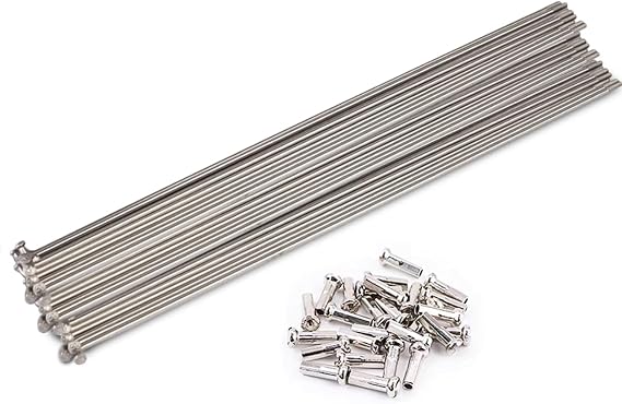 18PCS 13G Bicycle Spokes Silver 65-305mm Electric Bicycle Steel Spokes with Nipples are Suitable for Most Mountain Bikes (Size : 114mm)