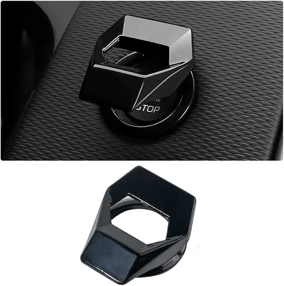 Moly Magnolia Push Start Button Cover, Engine Start/Stop Trim, Black