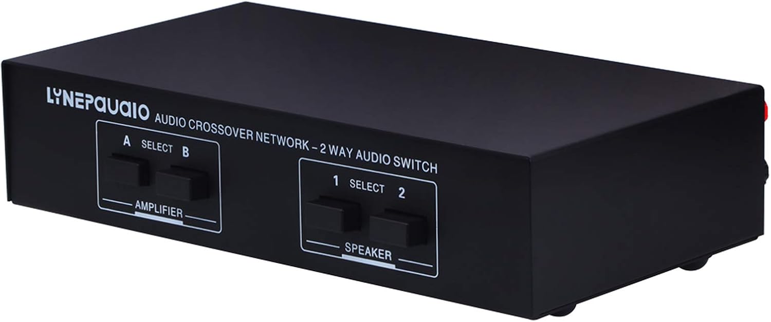 2-IN-2-OUT Amplifier Speaker Audio Switcher Passive A/B Selector Splitter Switch Box