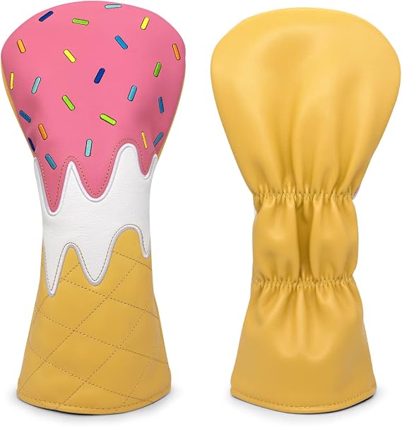 Ice Cream Golf Club Covers Leather Putter Headcover Golf Gifts
