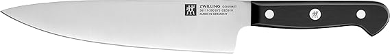 ZWILLING Gourmet Chef's Knife 20 cm Stainless Special Steel Ergonomic Plastic Handle Black Made in Germany