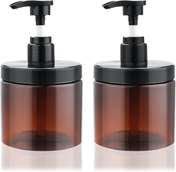 Cosywell Pump Bottle Dispenser 16.9oz/500ml 2 Pack Brown Dispenser