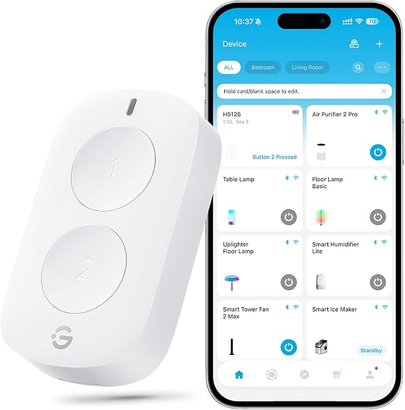 GoveeLife Smart Mini Double Button Switch, Group Control Multiple Devices