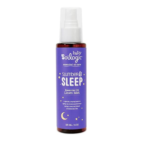 Oilogic Slumber & Sleep Spray for Babies & Toddlers - Baby Essentials | Aromatherapy Linen Spray with 100% Pure Essential Oils for Restful Sleep & Comfort at Bedtime - Pediatrician-Tested, 1-Pack