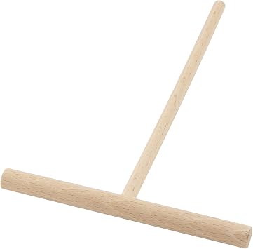 European Beechwood Crepe Spreader, 5.5-inch Already Assembled, No-Splinter Wooden T-Shape Batter Tool Natural Handcrafted Pancake Scraper for Tortillas, Roti & Galettes Made in EU
