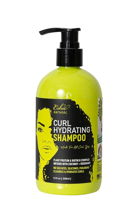 Esha Girl Natural 3C & 4C Curl Shampoo - Customized Care for Distinctive Curls, Gentle, Cruelty Free, Plant Based Nourishment - Captivating Tropical Ocean Scent - Embrace Healthy, Vibrant Hair | 12 Oz