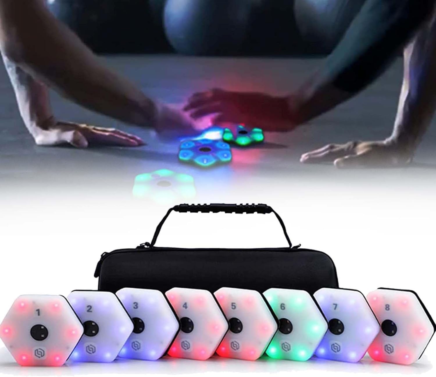 Flash Reflex Training Lights, Reaction Training Light Lamp, Agile Reaction Training Lamp Set, Agile Fitness Light,Improve Reflex, Reaction Speed, Sports Agility, Football Speed Training,8Lights