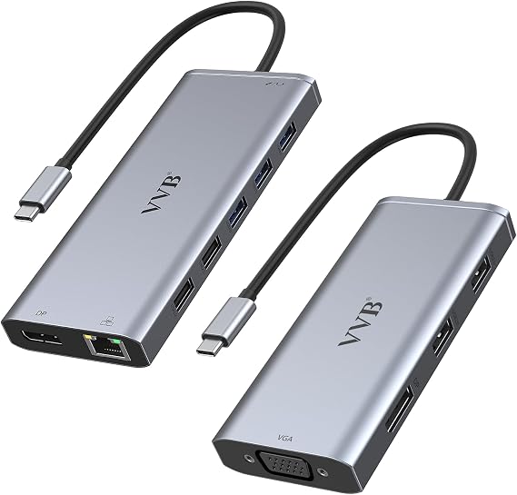 USB C Laptop Docking Station Dual Monitor USB C Hub Adapter 3 Monitors
