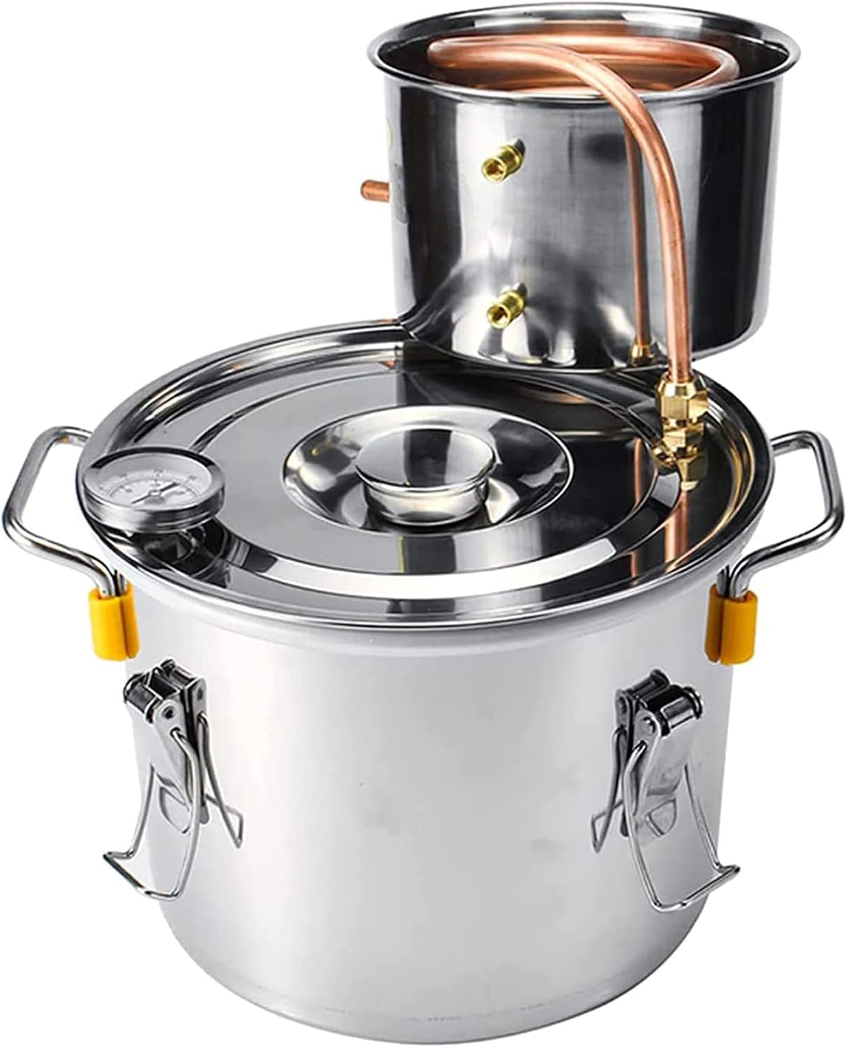 Moonshine Still, Alcohol Distiller Copper Tube, Water Alcohol Distiller Home Brew Wine Making Kit Stainless Steel Oil Boiler,6l1.5gal