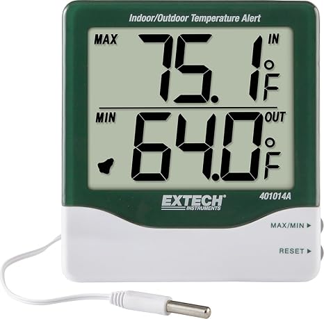 Extech 401014A Big Digit in/Outdoor Thermometer with Alarm