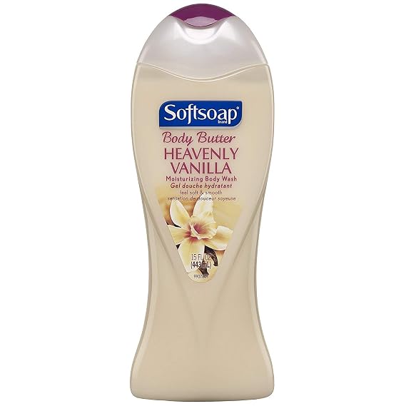Softsoap Body Butter, Mega Moisture Body Wash, Heavenly Vanilla 15 fl oz (443 ml)