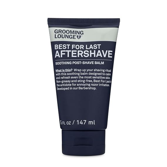 Grooming Lounge Best for Last Aftershave - Soothing After Shave Balm - Instantly Calms Irritated Skin - Refreshing Facial Moisturizer - Ideal for Sensitive Skin - Non-Greasy - Fragrance Free - 5 oz