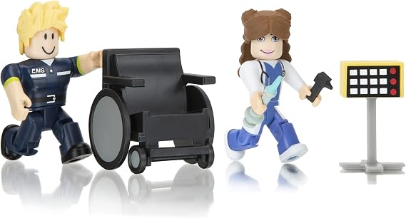 Roblox ROB0635 Action Collection: Game Pack-Brookhaven: St. Luke's Hospital [Includes Exclusive Virtual Item], Multi, 2.54 x 1.27 x 7.62 cm