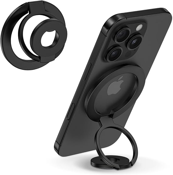 Magnetic Phone Ring Holder for MagSafe Gym Phone Grip Stand Finger Ring Kickstand Dual-Sided Magnetic Stand for iPhone 18 17 16 Pro Max 16 15 14 13 12 Pro Max,Samsung,Compatible for Wireless Car Mount