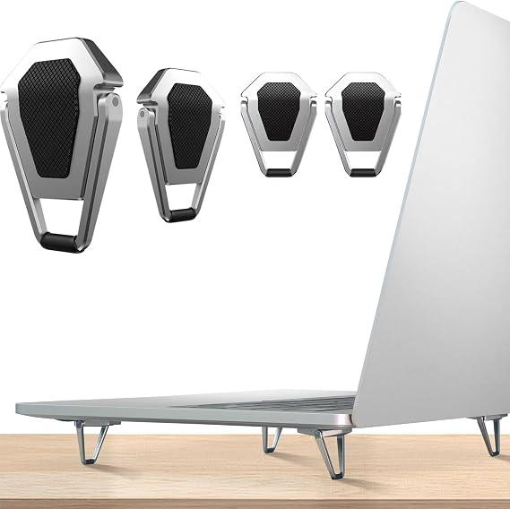 Dizüstü Bilgisayar Standı Taşınabilir, Çinko Alaşımlı Görünmez Dizüstü Soğutma Pedi, Mini Dizüstü Yükseltici Görünmez, Ergonomik Dizüstü Bilgisayar Ayakları 12-20 İnç Dizüstü Bilgisayar için.